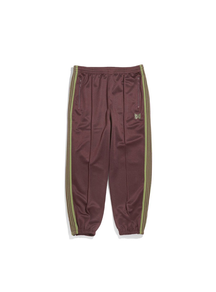 NEEDLES - Zipped Track Pant &quot;Poly Smooth(Maroon)&quot;